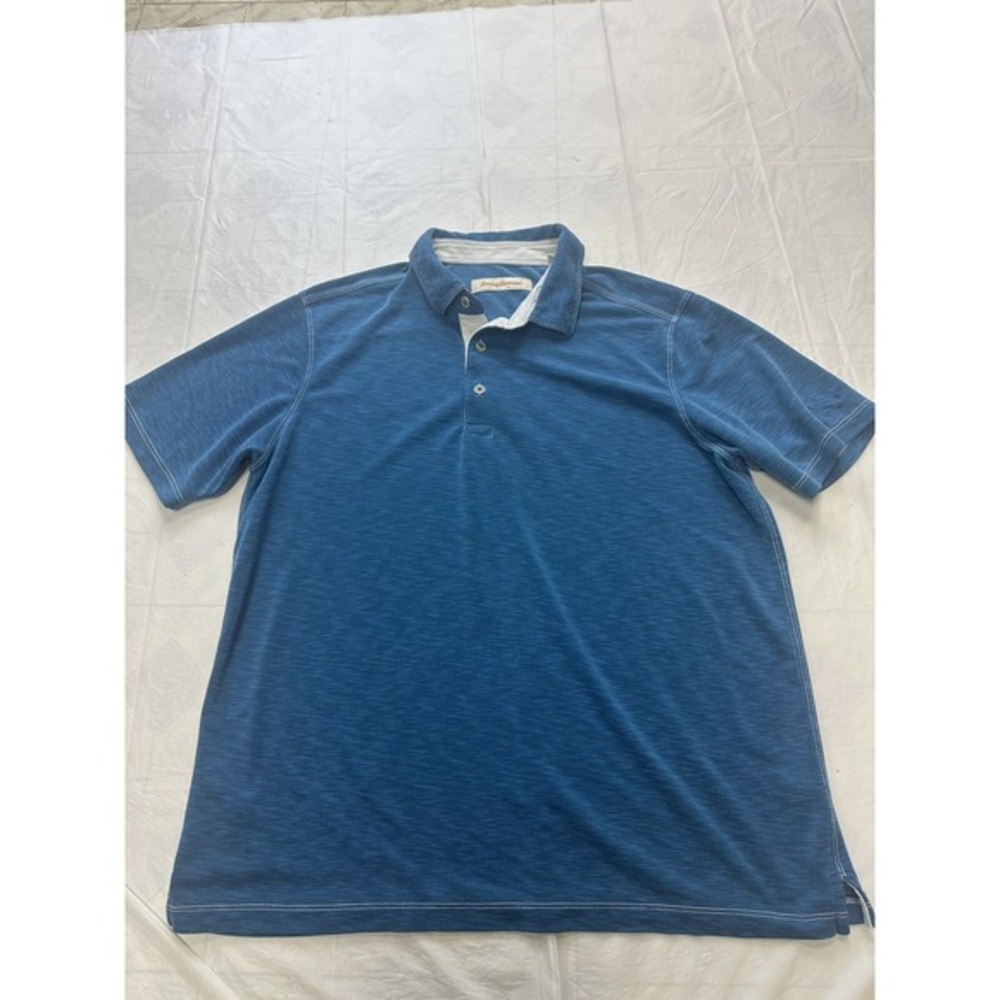 TOMMY BAHAMA blue Short Sleeve Collared Casual Polo Men's Size‎ Large Modal